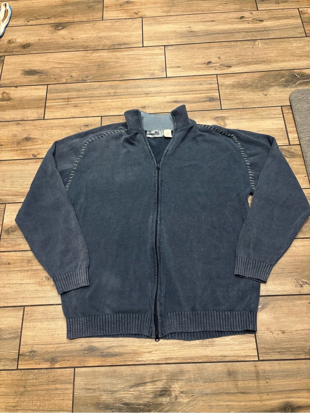 Vintage 90s Fish Knit Style Fullzip Surfwear Sweater BKE Size XL